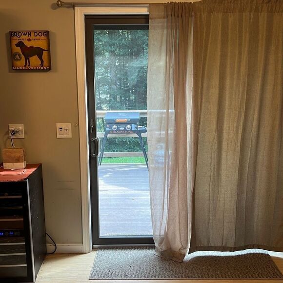 Home Brown Sheer Floor Length Plain Rod Pocket Curtain Set Of 2 - Picture 3 of 6